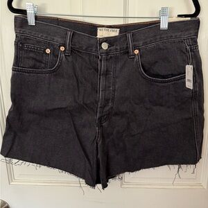 We The Free Black Jean Shorts High-Waisted Distressed NWT
